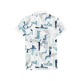 Status Quo Boys Abstract Print All-Over Polo Shirt With Contrast Collar & Half Sleeves